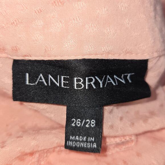 Lane Bryant Womens 26/28 Henley Top Peach Flowy Lightweight Romantic Feminine - Picture 2 of 10